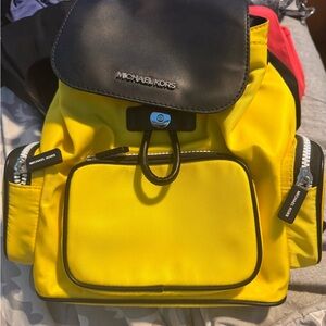 Michael Kors Black and Yellow Backpack